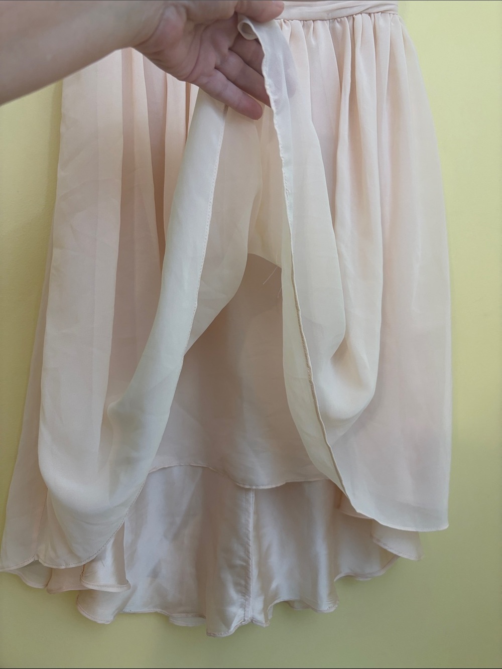 Pearl Georgina Chapman Strapless Blush Pink High-Low Chiffon Dress Beaded Bodice - Picture 10 of 16